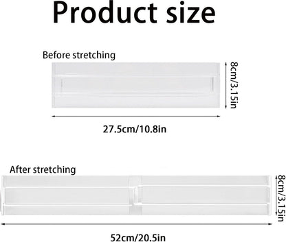 Drawer Divider - 8 Pieces - Drawer Organizer - Cutlery Organizer - Storage System - Drawer Trays - For Kitchen/Bedroom/Office/Clothing - Easy to Install - Organizers - Adjustable - Extendable - Plastic - Multifunctional - Transparent - Image 5