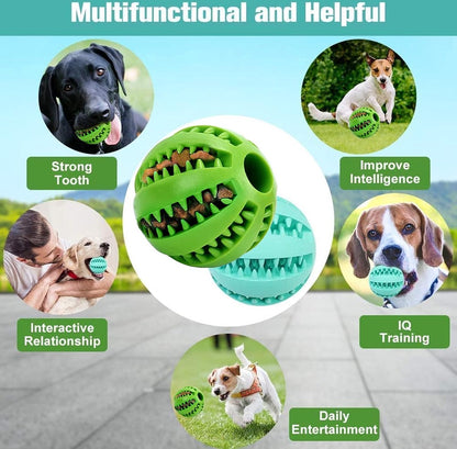 Dog Ball 5 Cm - 2 Pieces - Dog Toys - Dog Snack Ball - Dog Toys - Dog Chew Toy - Dog Toys - Dog Intelligence Toys - Green+Blue - Image 2