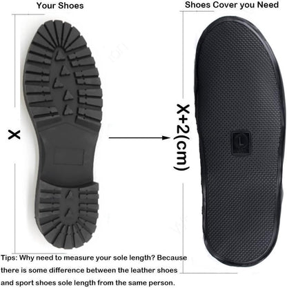 Waterproof Shoe Covers - Rain Shoe Covers - with Zipper and Drawstring - Waterproof Shoe Protectors - Motorcycle Scooter Bicycle Shoe Cover - Shoe Rain Cover - Shoe Cover - Shoe Covers - Anti-Slip - Size 41-42 - Black - Image 5