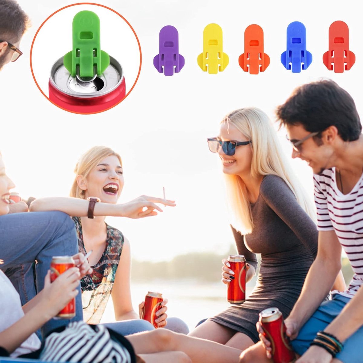 Can Opener - 12 Pieces - Can Opener - Can Opener - Can Opener For Cans - Can Sealer - Drink Can Opener - Can Lock - Aid For Rheumatism - Soft Drink Can Opener - Small Can Sealer - Against Insects And Leaks - 6 Colors - Image 2