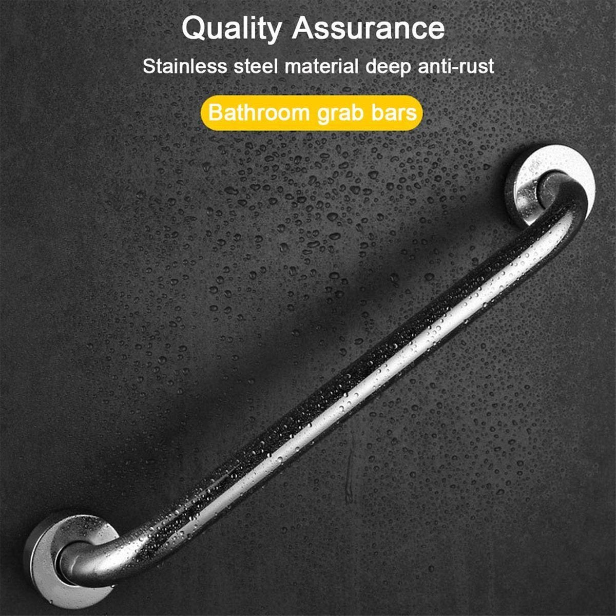 Wall Grab Bar - Extra Grip - 2 Pieces - 40 Cm - Stainless Steel - Handle / Wall Grab Bar for Bathroom / Shower / Toilet - Toilet Grab Bar - Bath Grab Bar - Shower Grab Bar - Non-Slip Grab Bar - Bathroom Handle - Safety Grip - High Load Capacity - Screws I - Image 4