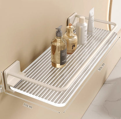 Shower Rack - 30 Cm - Wall Rack - Bathroom Rack - Small Shower Rack - Bathroom Accessories - No Drilling Required - Small Wall Rack - Hanging Shower Rack - For the Shower Storage Organization - For Kitchen Bedroom Living Room - White - 1 Piece - Image 3