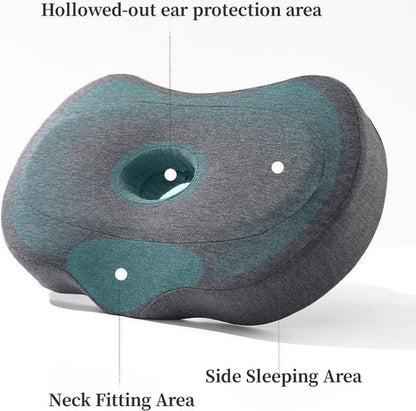 Piercing Pillow - Ear Piercing Pillow for Side Sleepers - Side Sleeping Pillow - Memory Foam Pillow - Ergonomic - Pillow with Hole for Ear - Donut Piercing Pillow - For Ear Pain - 55x 35x 9x 7cm - Ring Pillow - Washable - Removable - Grey - Skin-Friendly - Image 5