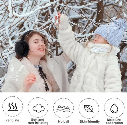 Women's Ear Warmers - Winter Ear Protectors - Unisex - Behind the Head - Ear Warmers - Earmuffs - Ear Warmers - Extra Soft - Comfortable - Winter - One Size - Black - Image 5