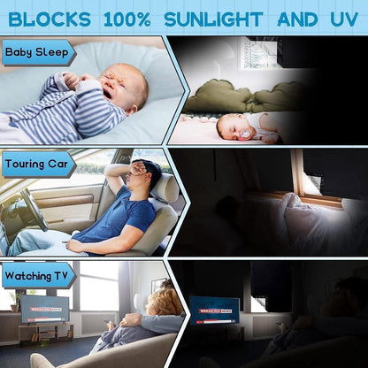 Universal Sun Protection with Suction Cups - 60 x 115cm - Heat/Light Blocking Fabric - Suction Cup Shade Cloth - Machine Washable - No Drilling Required - Window Sun Protection with Suction Cups - Window Blinds - UV Curtain - For Travel, Bedroom, Camper,  - Image 4