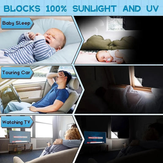 Universal Sun Protection with Suction Cups - 60 x 115cm - Heat/Light Blocking Fabric - Suction Cup Shade Cloth - Machine Washable - No Drilling Required - Window Sun Protection with Suction Cups - Window Blinds - UV Curtain - For Travel, Bedroom, Camper,  - Image 4