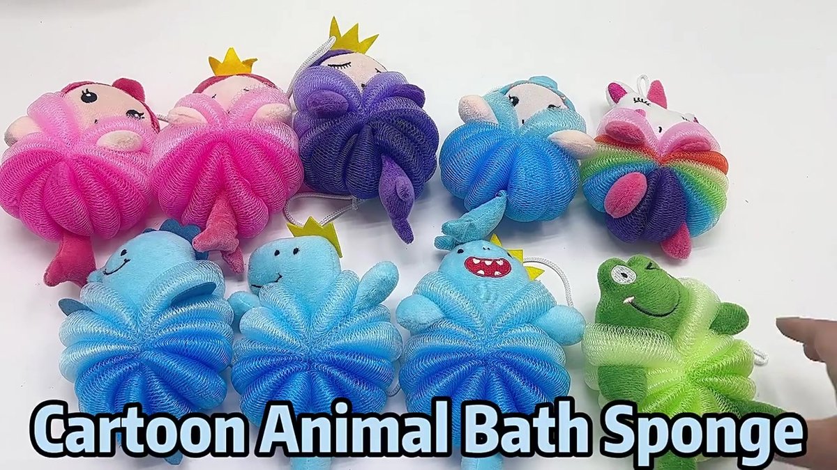 Shower Puff - 4 Pieces!! - Bath Sponge - Kids Bath Sponge - Relaxing Bath - Scrubbing Sponge - Soft Sponge - Shower Sponge - Bath Sponge - Massage Sponge - Scrubbing Sponge - Shower - Bath - Bath Sponge In Beautiful Colors - Massage Sponge - Shower Stick  - Image 2