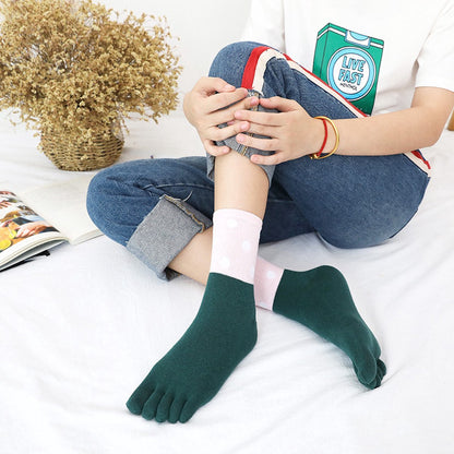 Toe Socks 5 Pairs - Toe Socks - Women's - Cotton - Yoga Socks - Smooth Toe Seam - No Annoying Seams - Runner Toe Socks - Flip-Flop Socks - Toe Socks - Toe Socks - Toesocks - Ladies - Antibacterial - Breathable - Comfortable Socks - Image 3