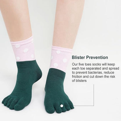 Toe Socks 5 Pairs - Toe Socks - Women's - Cotton - Yoga Socks - Smooth Toe Seam - No Annoying Seams - Runner Toe Socks - Flip-Flop Socks - Toe Socks - Toe Socks - Toesocks - Ladies - Antibacterial - Breathable - Comfortable Socks - Image 4