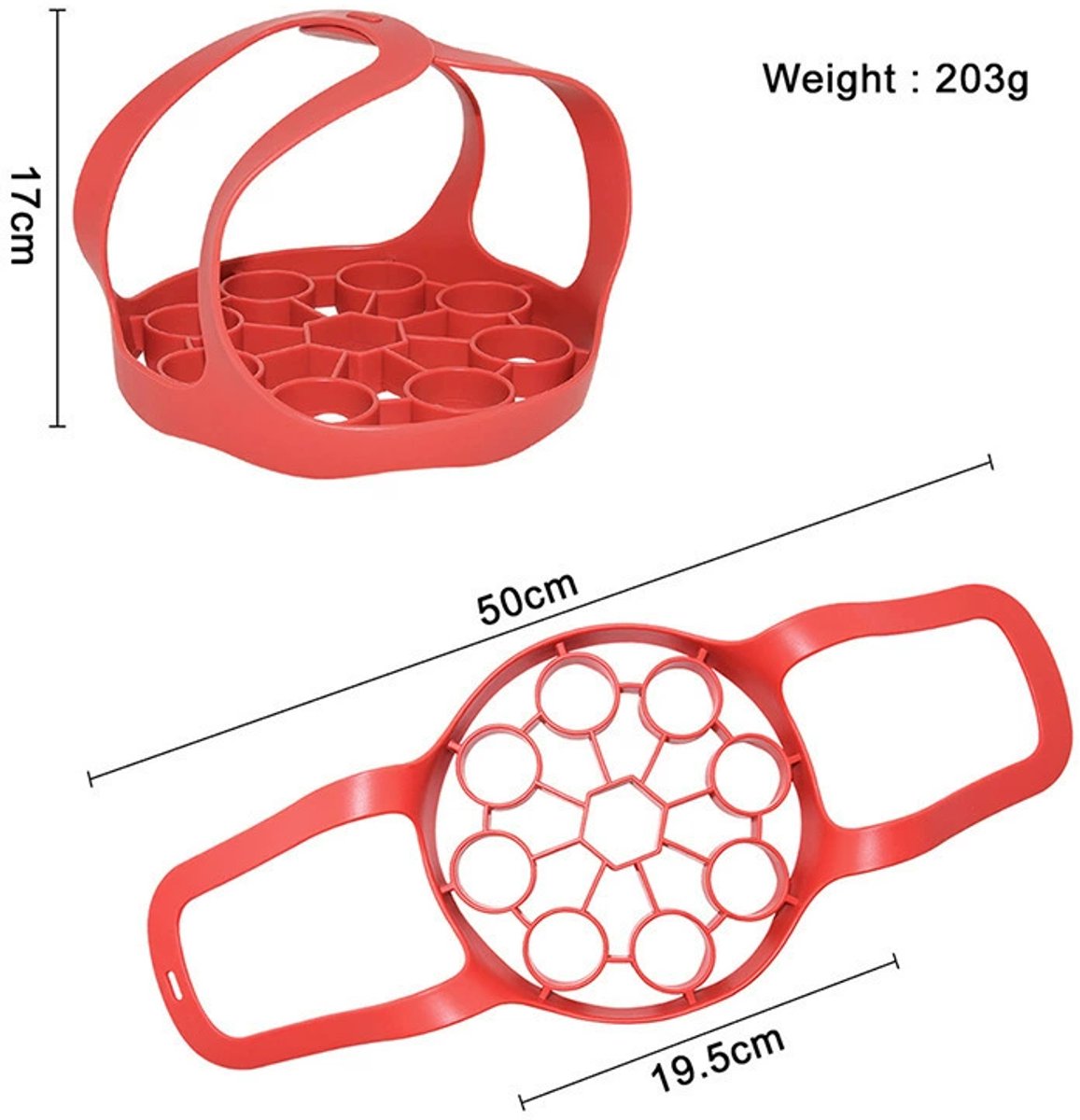 Silicone Steamer Basket (Foldable) - Rubber Baking Sling for Instant Pot 6 Qt / 8 Qt - BPA-Free - Heat Resistant - Handy for Eggs - For Multicookers and Steamers - Easy to Clean - Dishwasher Safe - Steamer Basket - Steamer Rack - Image 5