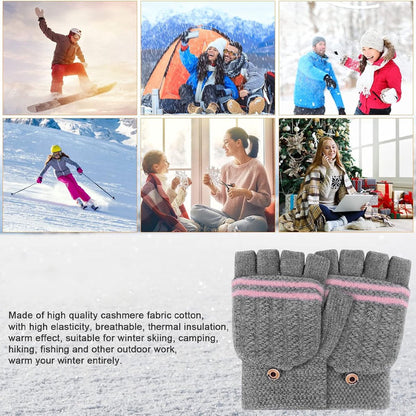 Heated Gloves - USB Heated Mittens - Heated Gloves - Electric Winter Gloves - Knitted Heated Gloves - Waterproof - Windproof - USB Rechargeable - Electrically Heated - One Size - Unisex - Winter Gift - Grey - Image 5
