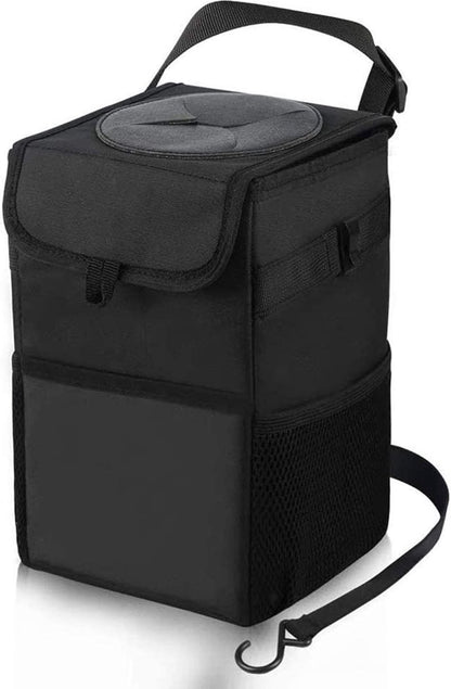 Car Trash Can - Car Seat Organizer - 6 L - Waterproof - Car Interior Accessories - Portable Vehicle Trash Can - Leak-Proof and Foldable Waste Bin - Extra Storage Bags - Car Storage - Trash Can - Trash Can Organizer - Travel Goods - Black