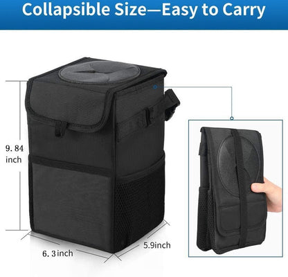 Car Trash Can - Car Seat Organizer - 6 L - Waterproof - Car Interior Accessories - Portable Vehicle Trash Can - Leak-Proof and Foldable Waste Bin - Extra Storage Bags - Car Storage - Trash Can - Trash Can Organizer - Travel Goods - Black - Image 2