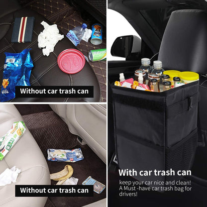 Car Trash Can - Car Seat Organizer - 6 L - Waterproof - Car Interior Accessories - Portable Vehicle Trash Can - Leak-Proof and Foldable Waste Bin - Extra Storage Bags - Car Storage - Trash Can - Trash Can Organizer - Travel Goods - Black - Image 4