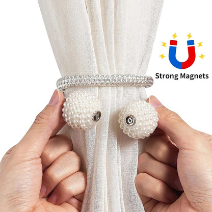 Curtain Tieback - Magnetic Curtain Cord - 4 Pieces - Super Strong Magnetism - Curtain Holder - Curtain Tie - Curtain Holder Clamps - Curtain Ties - Curtain Clamps - Curtain Clips - Accessories - Curtain Holder - Grey - No Drilling Required - Image 3