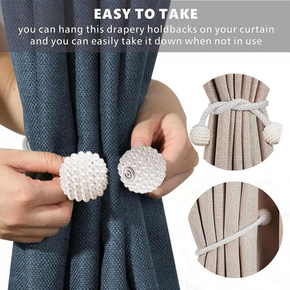 Curtain Tieback - Magnetic Curtain Cord - 4 Pieces - Super Strong Magnetism - Curtain Holder - Curtain Tie - Curtain Holder Clamps - Curtain Ties - Curtain Clamps - Curtain Clips - Accessories - Curtain Holder - Grey - No Drilling Required - Image 5