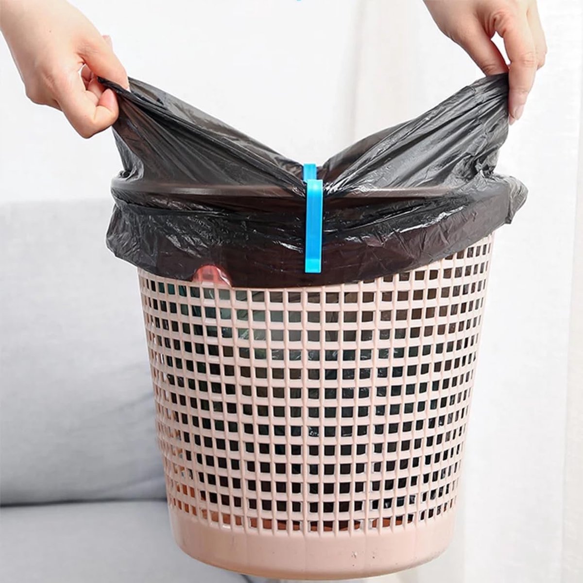 Trash Can Clips - 10 Pieces - Garbage Bag Grip - Garbage Bag Holder - Fixing Clips - Trash Can Fixation Clips - Waste Bag Clip Holder - Storage Clip - Anti-Slip Holder - For Garbage Bag - Garbage Bag Clamp - With Garbage Bag Closure Function - Plastic - B - Image 3