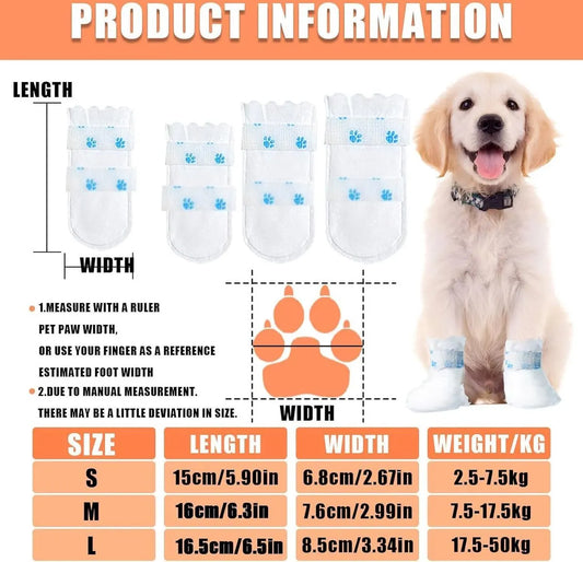 Dog Socks - 40 Pieces - Disposable Pet Socks - Waterproof - Non-Slip Dog Socks - Dog Shoes Paw Protector Socks for Dogs - Velcro Closure - Breathable - Adjustable - Pet Paw Protector - Dog Shoes - Size S - Image 2
