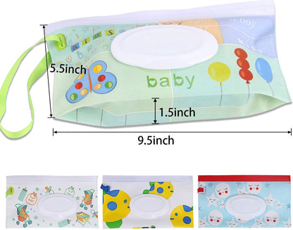 4x Baby Wipes Holder - Moist Tissue Holder - Refillable Portable Wet Wipes Holder - Non-Toxic - Dustproof - With Lanyard - Wet Wipes Box - Baby Wipes Box - Dispenser - Baby Gift - For Makeup Wipes, Cleansing Wipes - Image 5