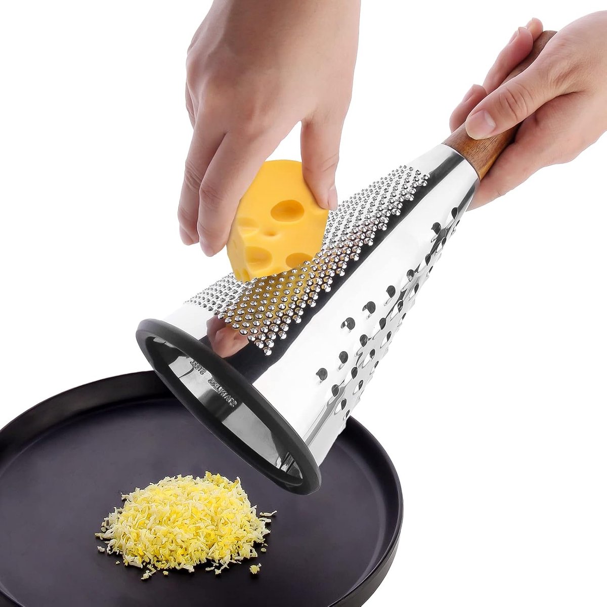 Grater - Hand Grater - Lemon Grater - Cheese Grater - Kitchen Grater - Ginger Grater - Garlic Grater - Table Grater - With 3 Grating Methods - 3 Cutting Surfaces - Multifunctional - Kitchen Utensils - Kitchen Accessories - Stainless Steel - Silver - Image 2