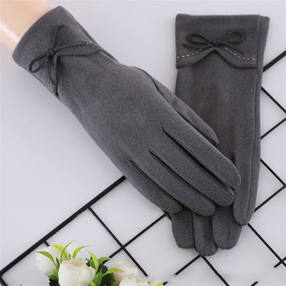 Thermal Gloves - Winter Sports - Thermal - Waterproof - Autumn - Winter Gloves Women's Thin Section Keep Warm - Touchscreen Single Layer - Windproof Cycling - Tie Nice Elasticity Gloves - Image 3