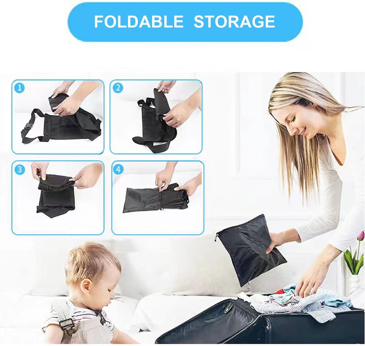 Airplane Bed - Airplane Footrest - Airplane Toddler Bed - Baby Travel Bed - Toddler Travel Bed - Baby Bed - Toddler Bed - Airplane Footbed - Child Seat Extender - Lightweight and Foldable - Comfortable - Water Resistant - Washable - Image 4