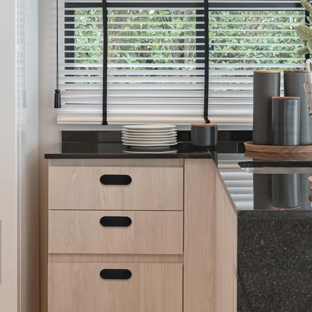 Sliding Door Handle - 4 Pieces - Cabinet Handles - Furniture Handles - Drawer Handles - Door Handles - Cabinet Handles - Furniture Handle - Kitchen Handle - Furniture Hardware - Self-Adhesive - No Drilling Required - Handle for Wardrobe - For Kitchen/Slid - Image 4