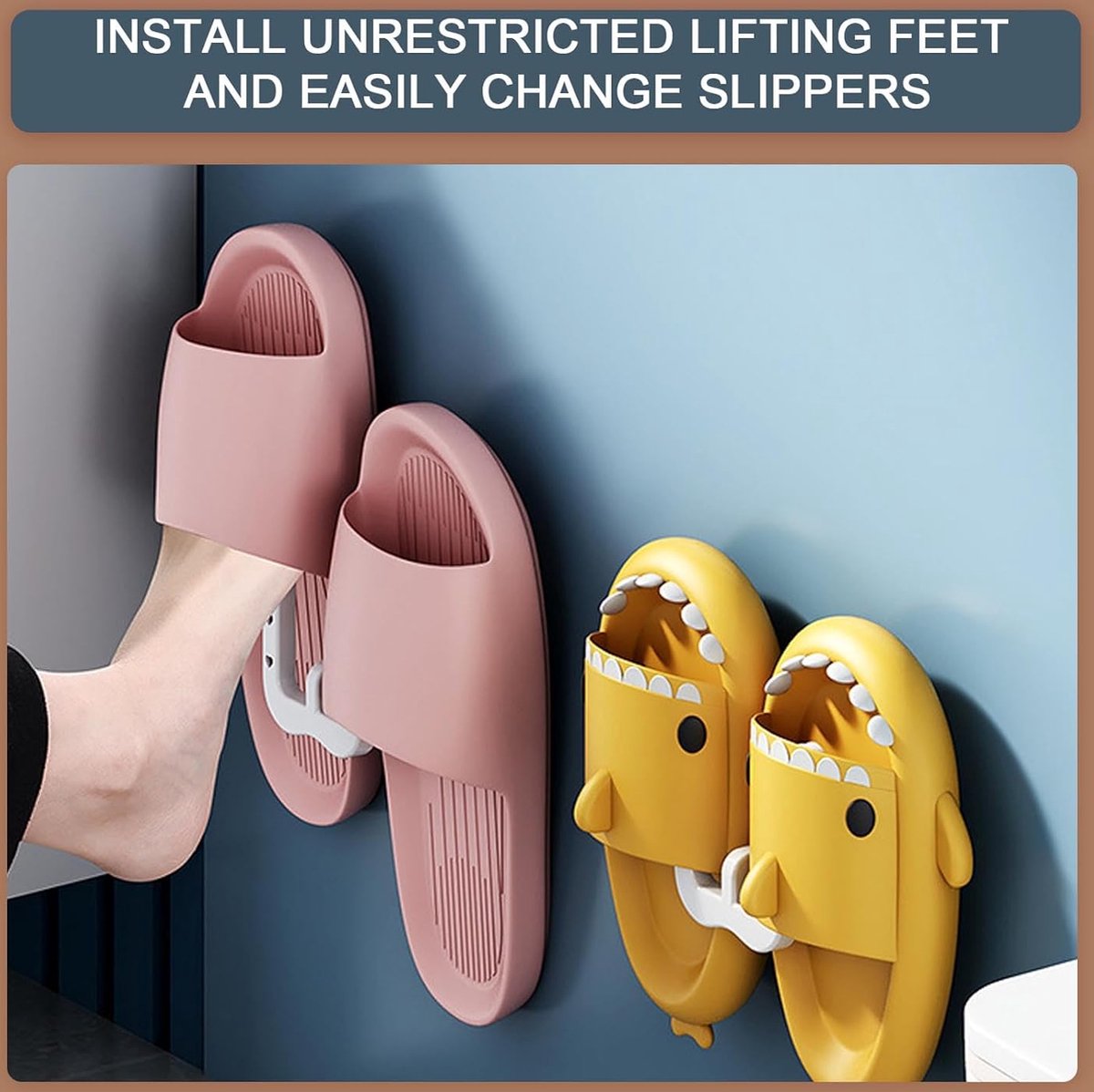 Shoe Storage - 10 Pieces - Universal - Hanging Shoes - Organizing Closet - Shoe Storage System - Self-Adhesive - Hanging Shoe Rack - Shoe Storage - Slipper Storage - Slippers Storage - Studio Shoe Rack - Shoe Rack for Studio - White - Image 2