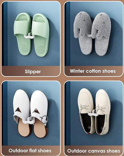 Shoe Storage - 10 Pieces - Universal - Hanging Shoes - Organizing Closet - Shoe Storage System - Self-Adhesive - Hanging Shoe Rack - Shoe Storage - Slipper Storage - Slippers Storage - Studio Shoe Rack - Shoe Rack for Studio - White - Image 3