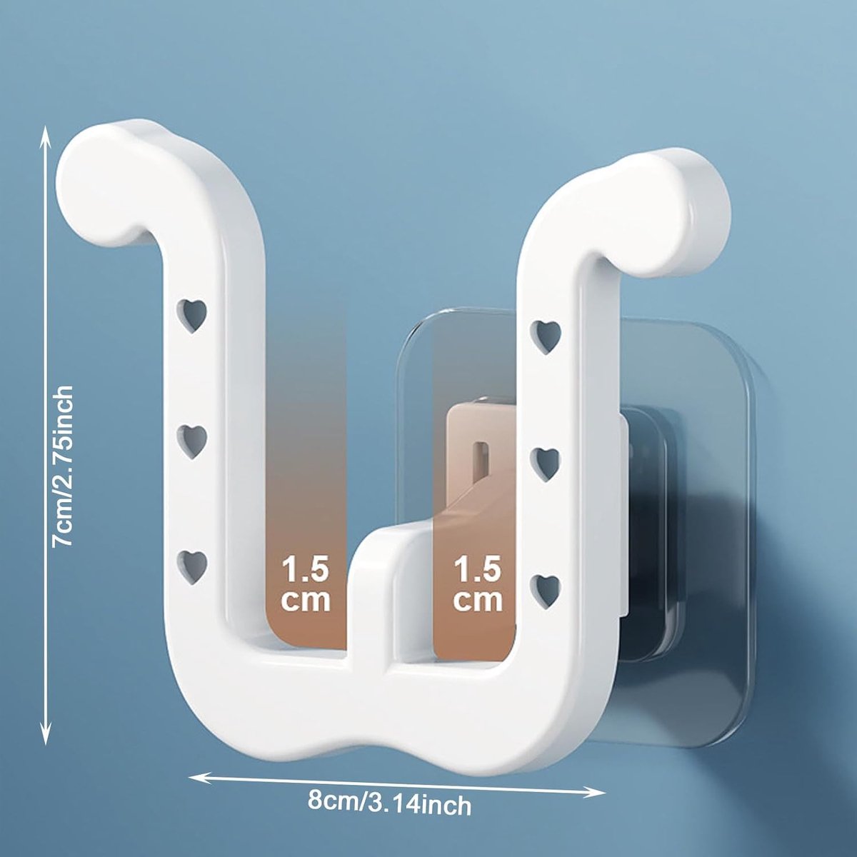 Shoe Storage - 10 Pieces - Universal - Hanging Shoes - Organizing Closet - Shoe Storage System - Self-Adhesive - Hanging Shoe Rack - Shoe Storage - Slipper Storage - Slippers Storage - Studio Shoe Rack - Shoe Rack for Studio - White - Image 5
