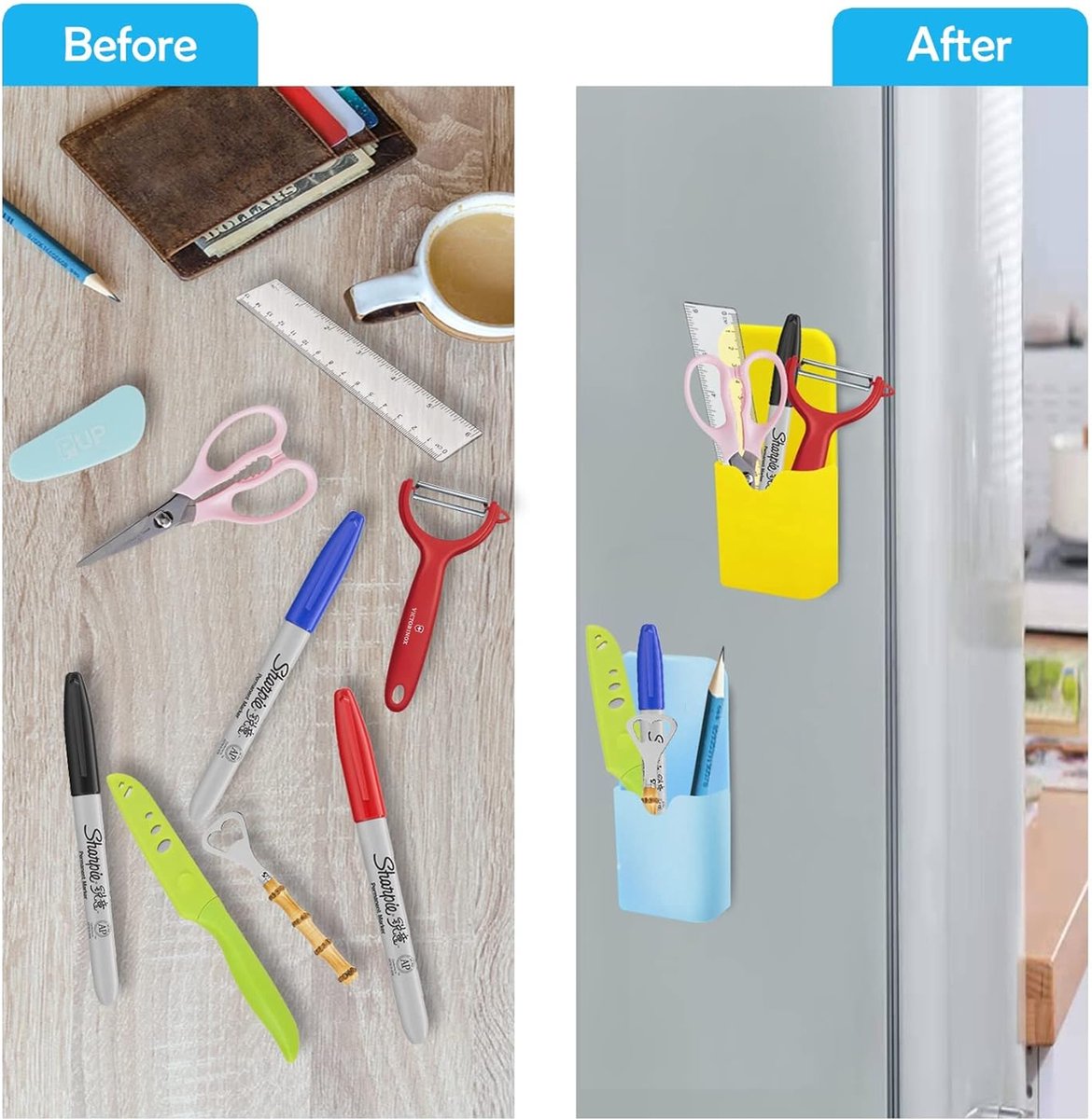 Magnetic Pen Tray - 4 Pieces - Magnetic Pencil Holders - Magnetic Tray - Whiteboard Pencil Holders - Whiteboard Accessory Holder - Pen Holder For Whiteboard Or Refrigerator - For School, Office, Home, Cabinet And Metal Cabinets - 12x5.6x2.6CM - Image 3