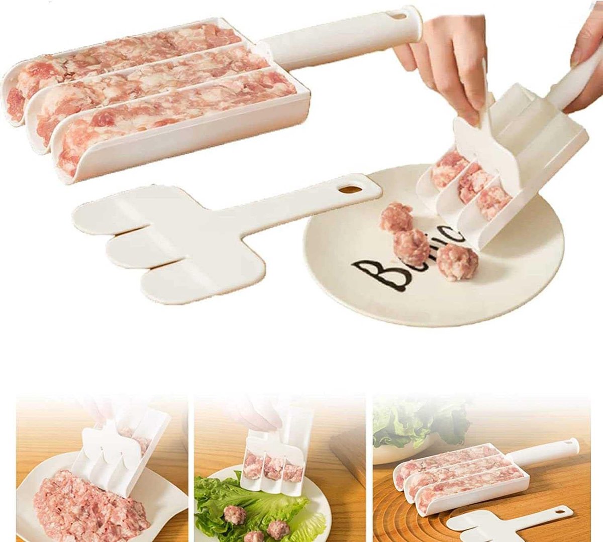 Meatball Maker - High-Quality Non-Stick Meatball Maker - Small Meatball Maker - Meatball Tongs - Meatball Maker - Time-Saving - Kitchen Utensils - Cooking Supplies - effortlessly 3 perfect meatballs at once - Image 3