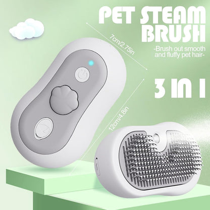 3-in-1 Steam Brush for Cats and Dogs - USB - Massage Comb - Hair Remover Brush - Dog Brush - Cat Brush with Water Reservoir and Release Button - Pet Grooming - Long/Short Hair - Self-Cleaning Soft Steam Brush for Cat and Dog - Image 2