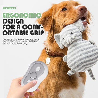 3-in-1 Steam Brush for Cats and Dogs - USB - Massage Comb - Hair Remover Brush - Dog Brush - Cat Brush with Water Reservoir and Release Button - Pet Grooming - Long/Short Hair - Self-Cleaning Soft Steam Brush for Cat and Dog - Image 3