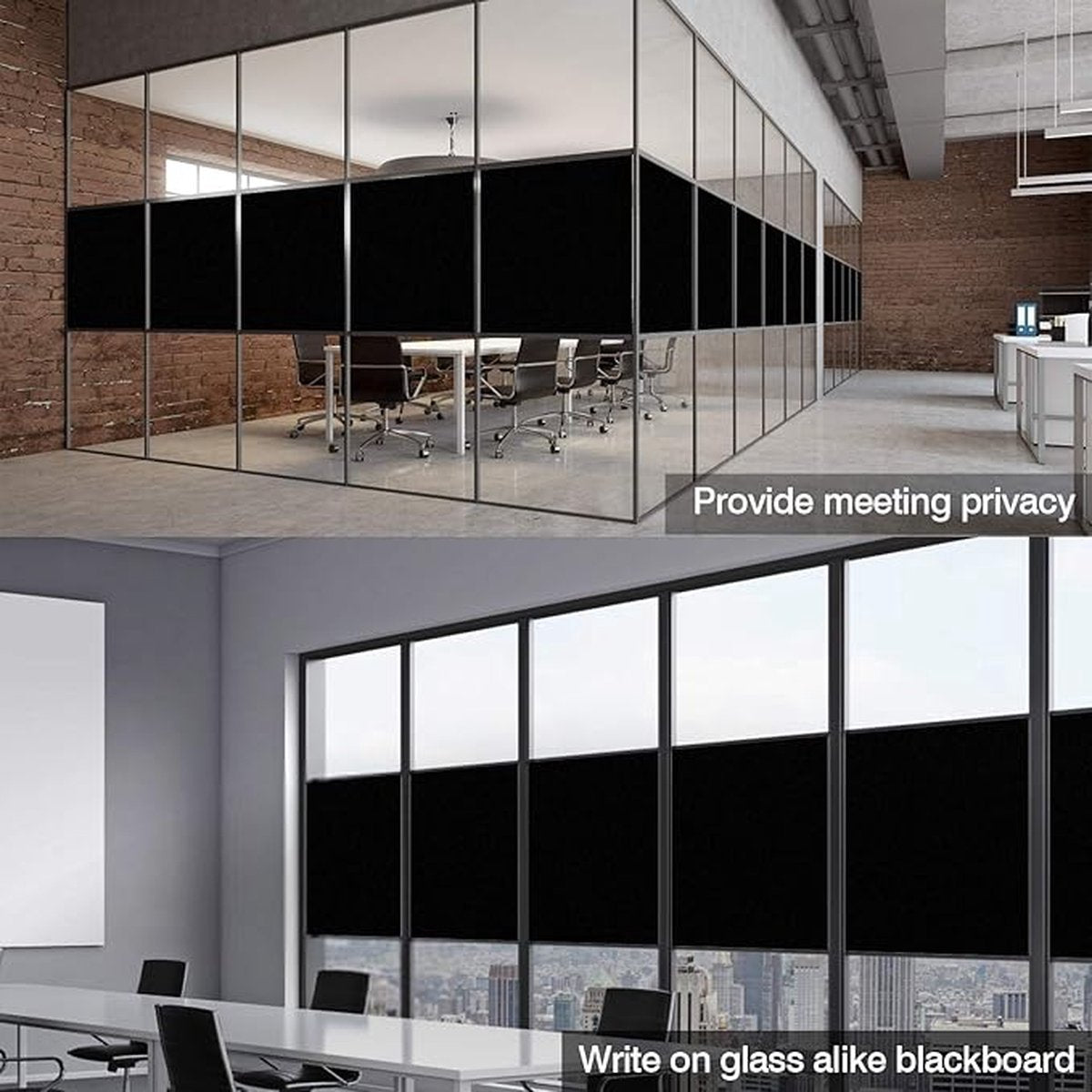 Blackout Window Film - Office/ Home/ Bathroom/ Bedroom/ Kitchen Blackout Window Film - Blackout Window Sticker - Opaque Glass Sticker - Heat Insulation, Sunscreen, Anti-UV, Decorative Window Sticker - 45x100cm - With scraper - Image 2