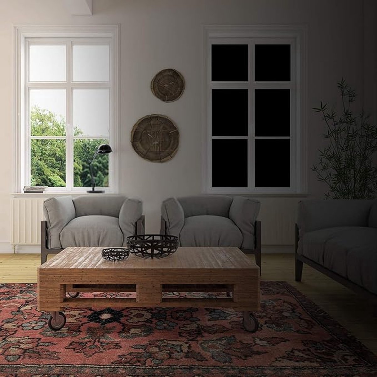 Blackout Window Film - Office/ Home/ Bathroom/ Bedroom/ Kitchen Blackout Window Film - Blackout Window Sticker - Opaque Glass Sticker - Heat Insulation, Sunscreen, Anti-UV, Decorative Window Sticker - 45x100cm - With scraper - Image 3