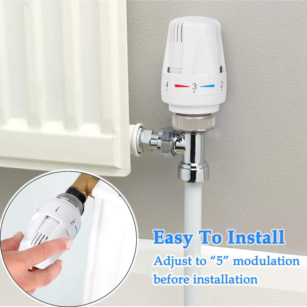 Thermostat Knob - 4 Pieces - Thermostat Head M30 - Radiator Knob M30 - White (M30 x 1.5) - Radiator Thermostat Valve - Radiator Thermostat Knob - Radiator Knobs - Radiator Knob Handwheel - Old-fashioned Radiator Knobs - Plastic - For Home Office Etc - Image 2
