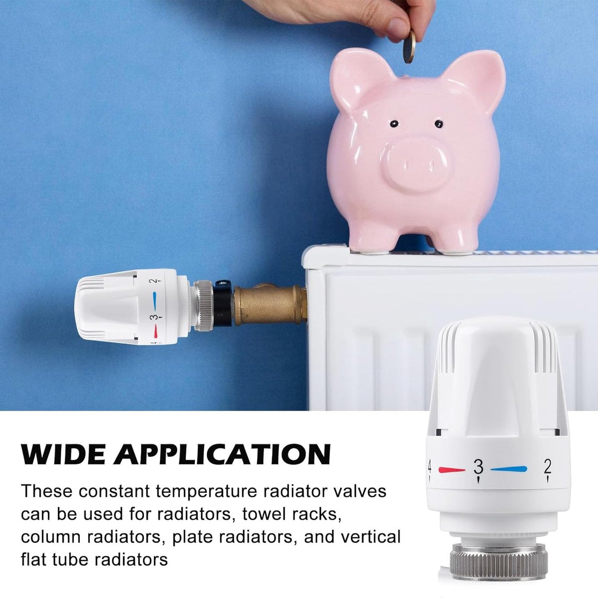 Thermostat Knob - 4 Pieces - Thermostat Head M30 - Radiator Knob M30 - White (M30 x 1.5) - Radiator Thermostat Valve - Radiator Thermostat Knob - Radiator Knobs - Radiator Knob Handwheel - Old-fashioned Radiator Knobs - Plastic - For Home Office Etc - Image 3