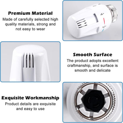 Thermostat Knob - 4 Pieces - Thermostat Head M30 - Radiator Knob M30 - White (M30 x 1.5) - Radiator Thermostat Valve - Radiator Thermostat Knob - Radiator Knobs - Radiator Knob Handwheel - Old-fashioned Radiator Knobs - Plastic - For Home Office Etc - Image 4