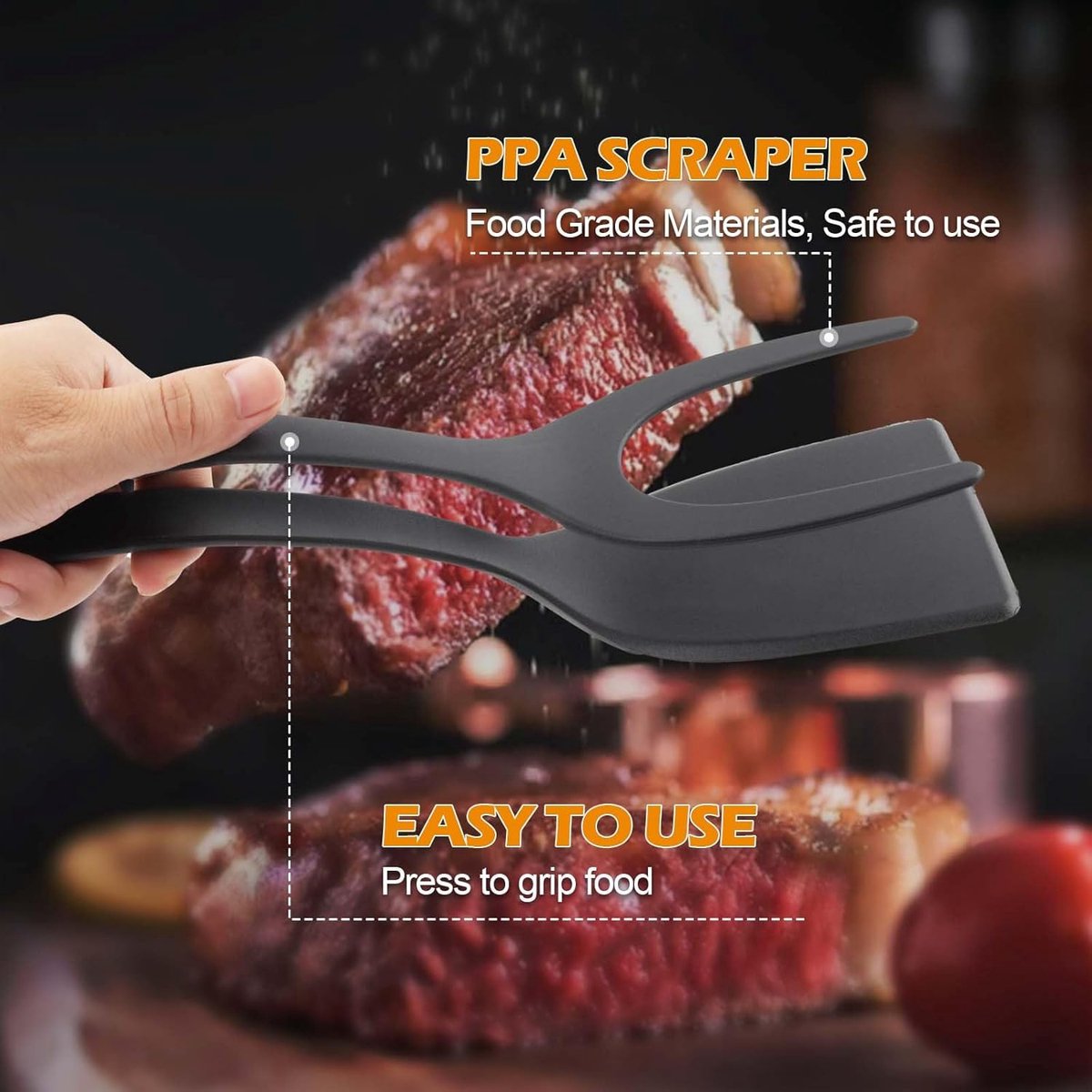 Multifunctional Spatula - 2 Piece - 2 In 1 Spatula/Tongs - Kitchen Tools - Cookware - Kitchen Spatula - Silicone - BBQ / Cooking Accessory - Heat Resistant - Non-Stick - For Flipping Fried Eggs, Pancakes, Bread - Dishwasher Safe - Image 4