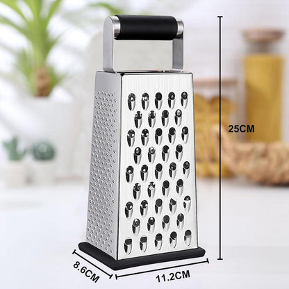Box Grater - Graters - Stainless Steel - 4-Sided - Table Grater - Tower Grater - Kitchen Grater with Handle - Cheese Grater - Hand Graters - Cooking - Kitchen Utensils - Dishwasher Safe - Silver - Image 5