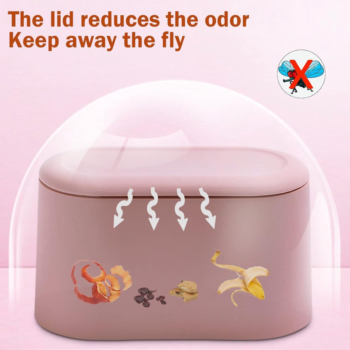 Trash Can - Sensor Trash Can - Sturdy - Countertop Waste Bin - Mini Trash Can - Desktop - Tabletop Waste Bin - Plastic Trash Can - Bathroom Waste Bin - Recycling Waste Bin - Car Trash Can - Pink - Office Trash Cans - Home / Office - Image 4