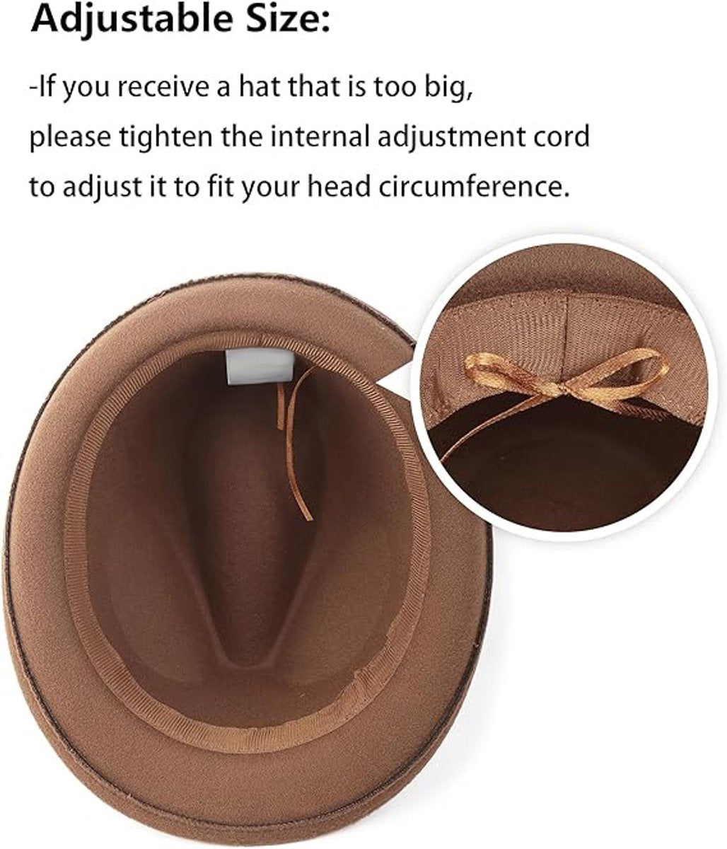 Hats - elegant jazz hat - warm Bucket Hat - Fedora hat - jazz cap - Sun hat - Accessories - Headwear - Hats - Hat - Festival - Gifts - Unisex - for wedding /party /beach /pool /park /camping /picnic /hiking - Brown - Image 2