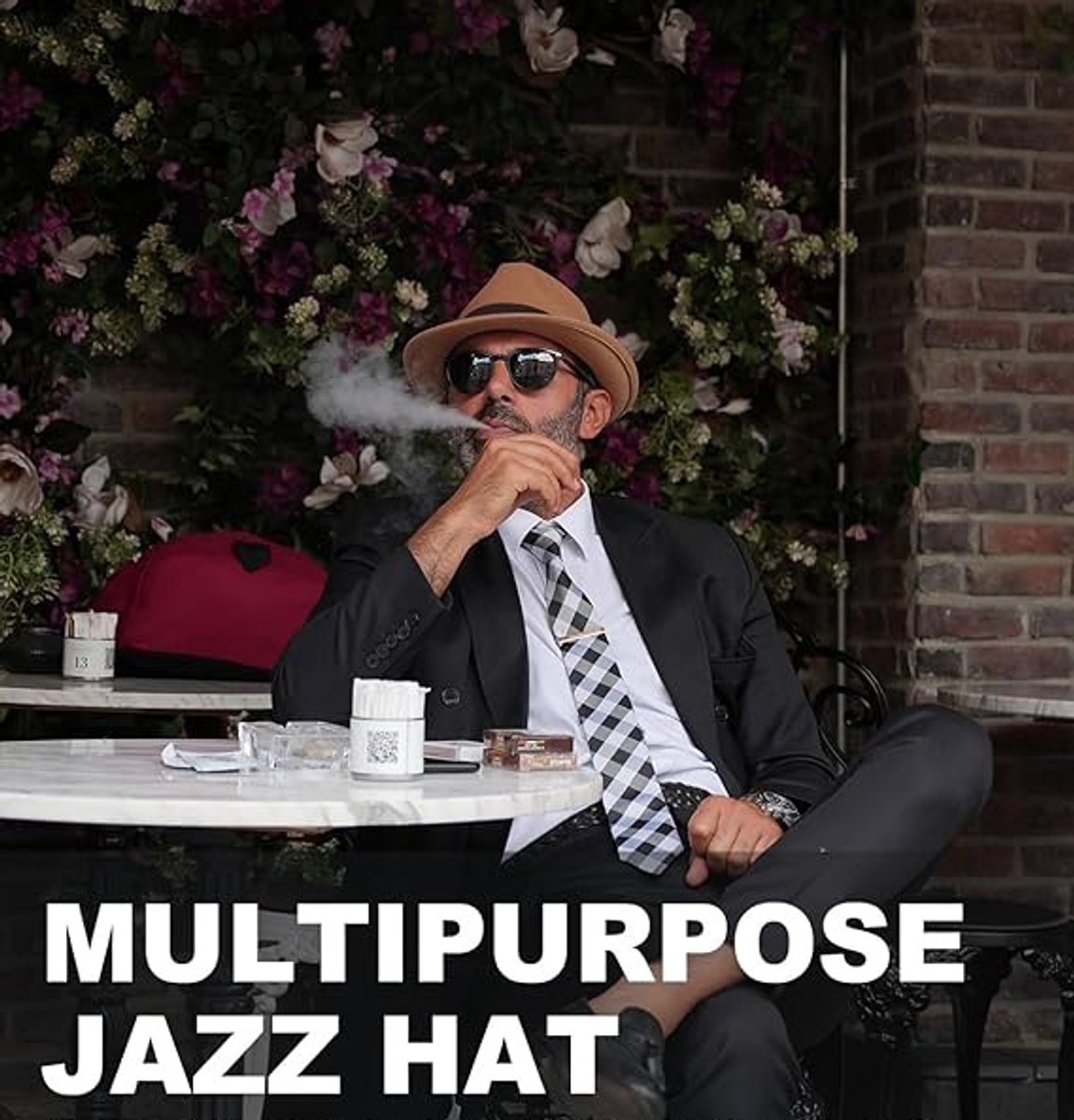 Hats - elegant jazz hat - warm Bucket Hat - Fedora hat - jazz cap - Sun hat - Accessories - Headwear - Hats - Hat - Festival - Gifts - Unisex - for wedding /party /beach /pool /park /camping /picnic /hiking - Brown - Image 3