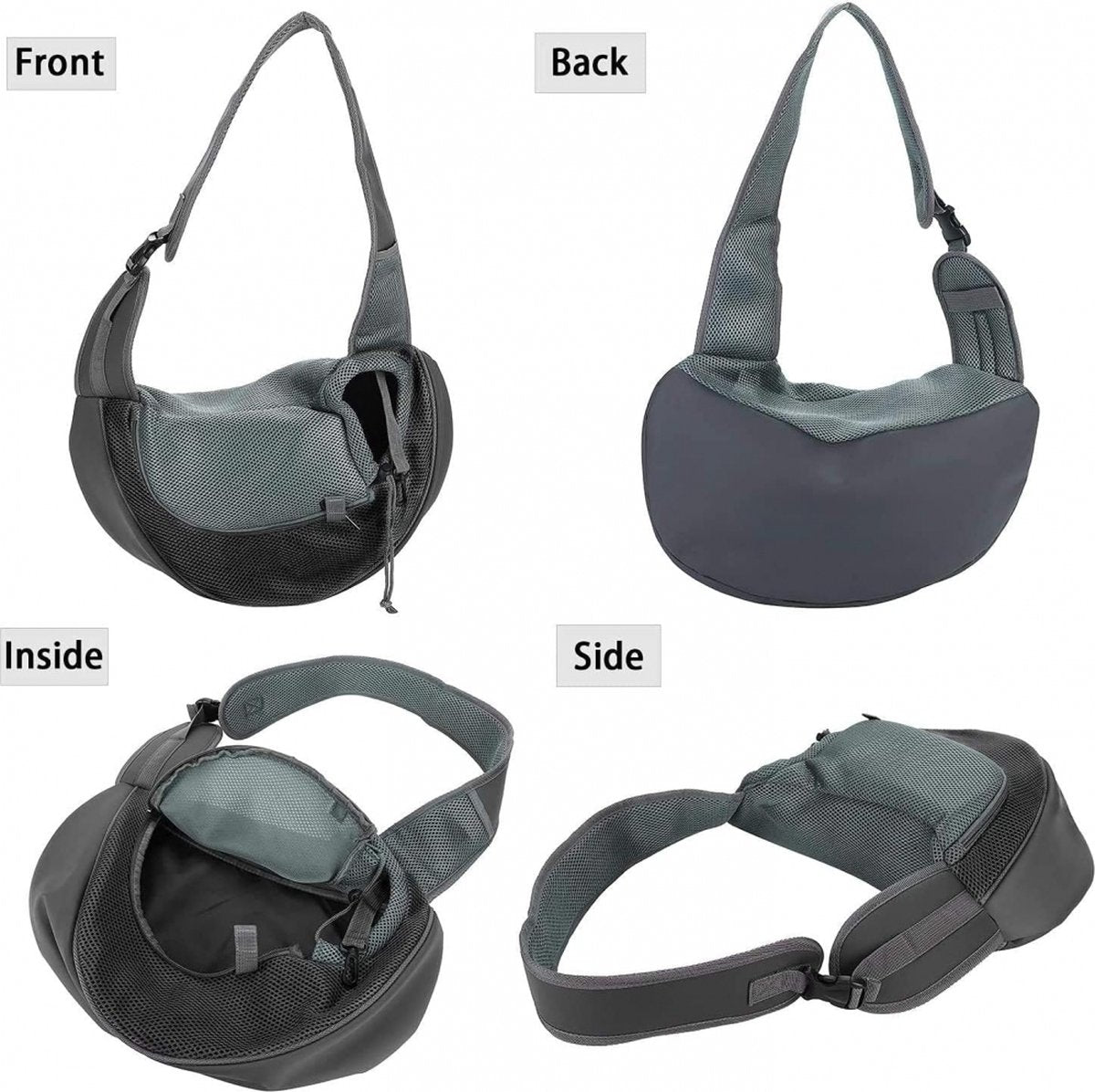 Dog Carrier Bag - Dog Sling - Dog Bag - Dog Carrier Sling - Dog Carrier Bag for Travel - Pet Carrier Bag - Shoulder Dog Bag - Cat Travel Bag - Pet Travel Bag - 33 x 23 Cm - Suitable for Less Than 4 Kg - Black - Image 5