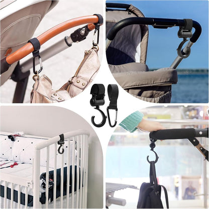 4 Stroller Bag Hooks - Bag Hook - Stroller Straps - Buggy Hook - Stroller Hooks - Multifunctional Velcro Hook - Large - Stroller Bag Hooks - Shopping Hook - Universal Bag Hook - Buggy Bag Hooks - Buggy Accessories - Image 2