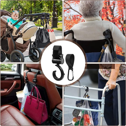 4 Stroller Bag Hooks - Bag Hook - Stroller Straps - Buggy Hook - Stroller Hooks - Multifunctional Velcro Hook - Large - Stroller Bag Hooks - Shopping Hook - Universal Bag Hook - Buggy Bag Hooks - Buggy Accessories - Image 4