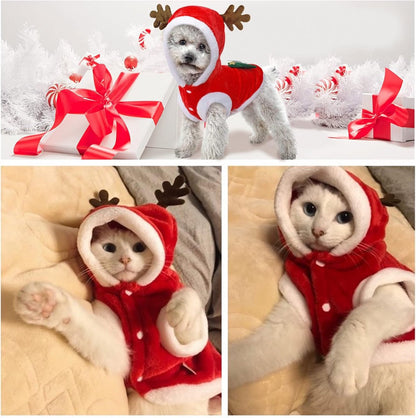 Dog Christmas Costume - Dog Christmas Costume - Hooded Dog Christmas Suit - Christmas Costume for Cats - Christmas Suit for Dogs and Cats - Size XS - Christmas Clothing for Dog or Cat - Dog Fancy Dress Costumes - Dog Clothing - Christmas Costume for Pets - Image 3
