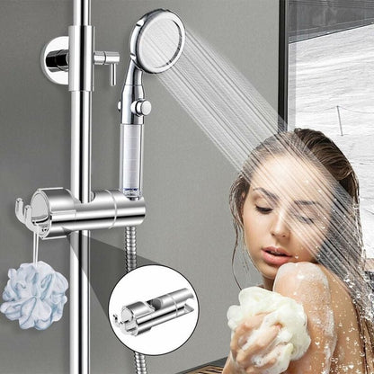 Slide Piece for Shower Rod - ø 18-25 mm - Hand Shower Bracket - With 2 Hooks - Chrome - Adjustable - ABS - Hand Shower - Shower Head - Shower Head Holder - Hand Shower Holder - Shower - Bathroom - Black - Universal - For Shower Rod - Easy Installation - Image 5