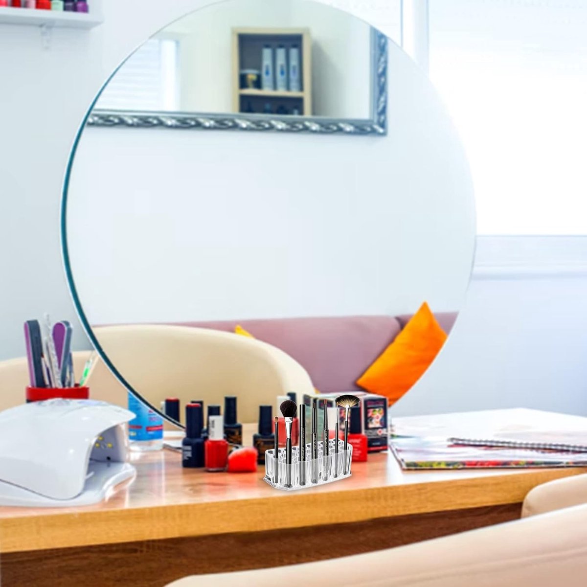 Makeup Brush Holder - Pen Pot - Brush Holder - Cosmetic Storage Box - Makeup Organizer - Makeup Holder - 26 Slot Cosmetic Brush Storage Box - For Brushes, Lipstick, Eyeliner - For Bedroom, Bathroom, Makeup Table, Mirror Cabinet - Image 3